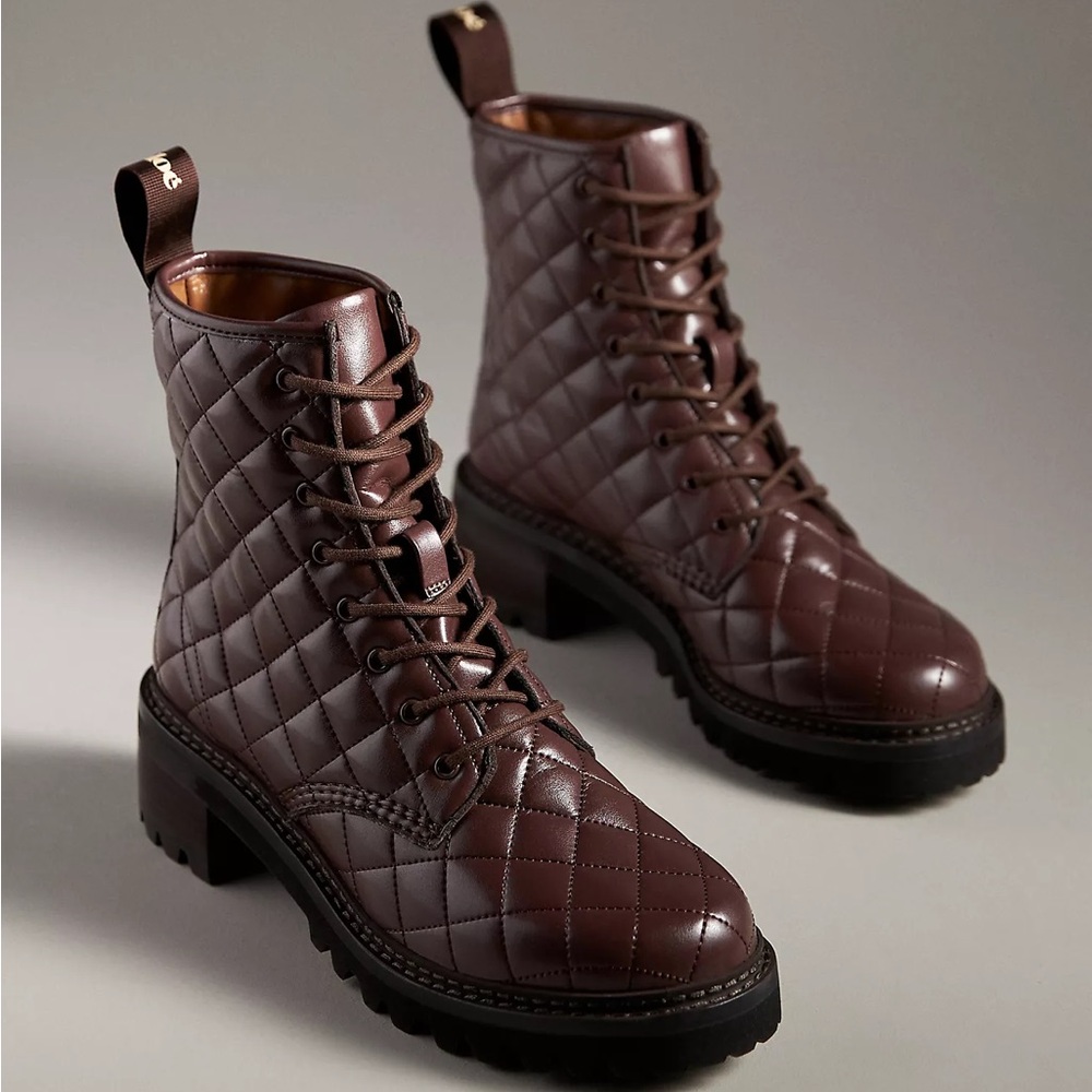 See By Chloé Jodie Quilted Lace-Up Boots